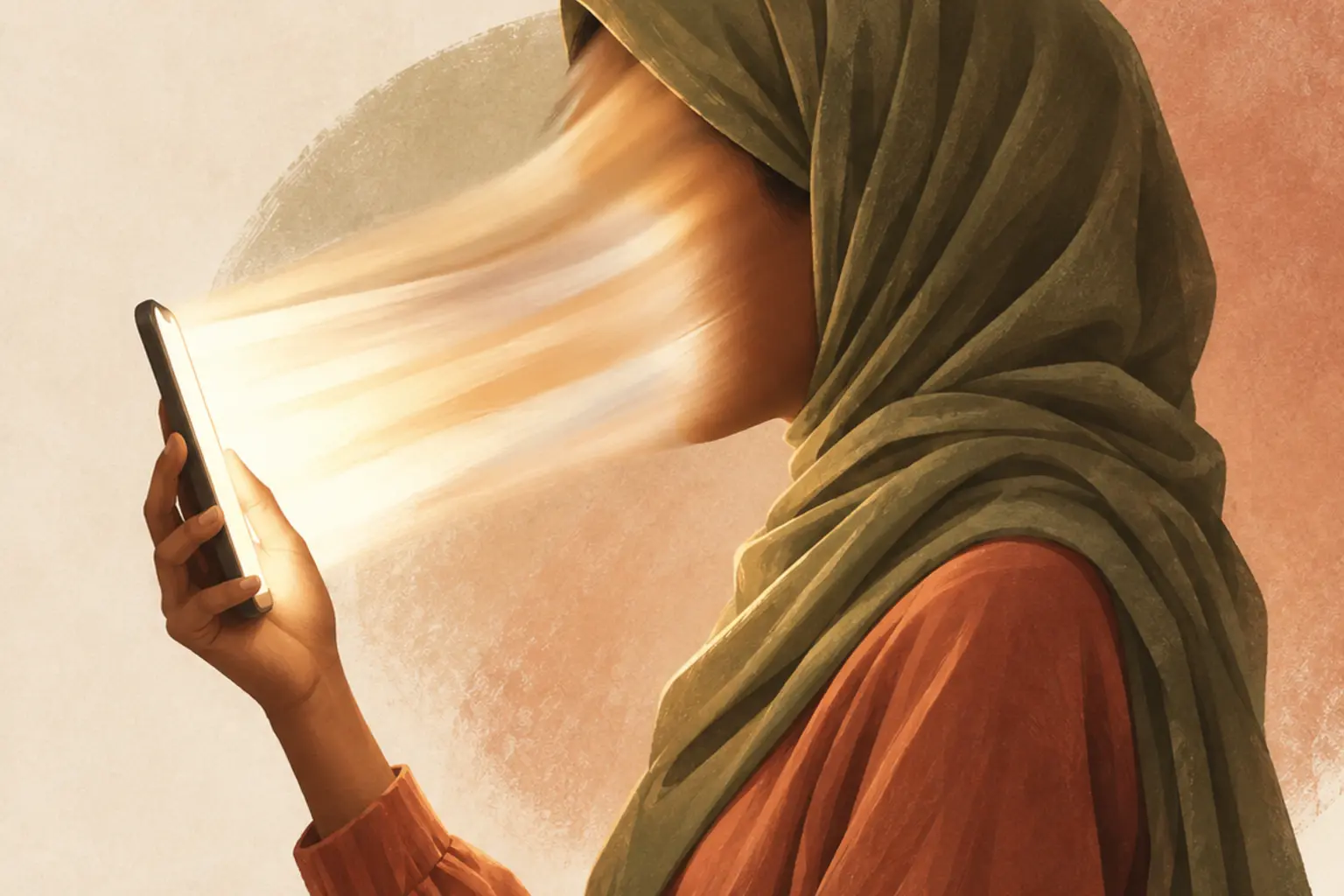 Adolescente dont l'attention et l'identité sont absorbées par son téléphone